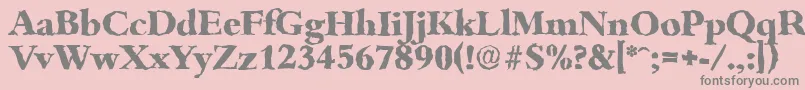BambergrandomXboldRegular-fontti – harmaat kirjasimet vaaleanpunaisella taustalla