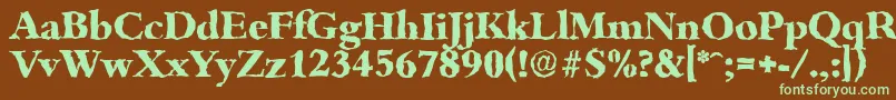 BambergrandomXboldRegular-fontti – vihreät fontit ruskealla taustalla