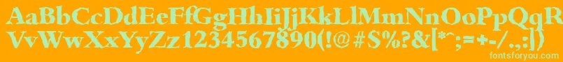 BambergrandomXboldRegular Font – Green Fonts on Orange Background