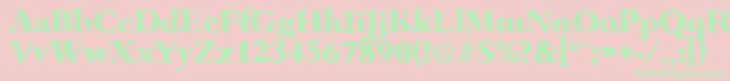 Шрифт BambergrandomXboldRegular – зелёные шрифты на розовом фоне