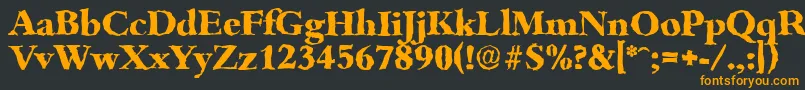 BambergrandomXboldRegular-Schriftart – Orangefarbene Schriften auf schwarzem Hintergrund