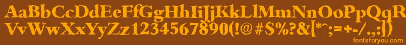 BambergrandomXboldRegular-Schriftart – Orangefarbene Schriften auf braunem Hintergrund