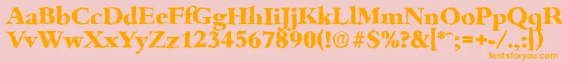 BambergrandomXboldRegular-fontti – oranssit fontit vaaleanpunaisella taustalla