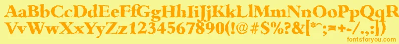 BambergrandomXboldRegular-fontti – oranssit fontit keltaisella taustalla