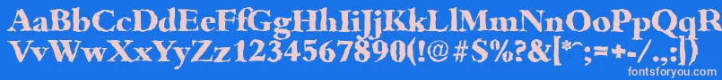 BambergrandomXboldRegular Font – Pink Fonts on Blue Background