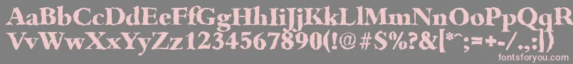 フォントBambergrandomXboldRegular – 灰色の背景にピンクのフォント