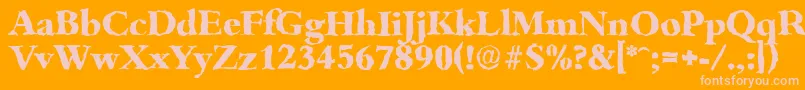 BambergrandomXboldRegular-Schriftart – Rosa Schriften auf orangefarbenem Hintergrund