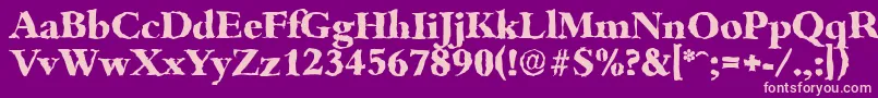 BambergrandomXboldRegular-fontti – vaaleanpunaiset fontit violetilla taustalla