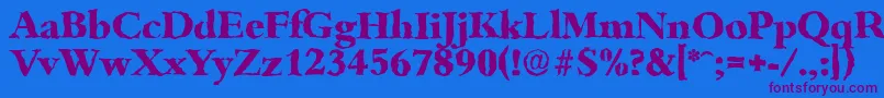 BambergrandomXboldRegular Font – Purple Fonts on Blue Background