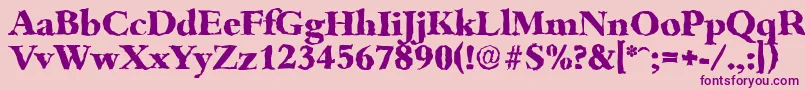 Czcionka BambergrandomXboldRegular – fioletowe czcionki na różowym tle