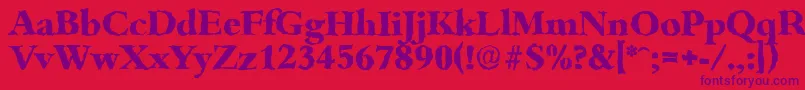 BambergrandomXboldRegular-fontti – violetit fontit punaisella taustalla