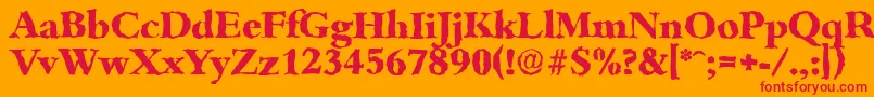 フォントBambergrandomXboldRegular – オレンジの背景に赤い文字