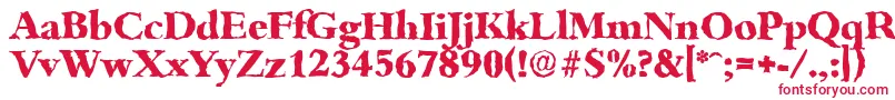 BambergrandomXboldRegular Font – Red Fonts on White Background
