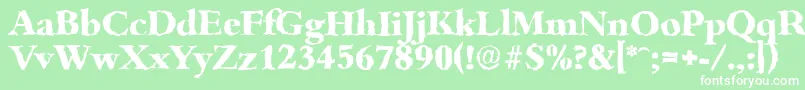BambergrandomXboldRegular-fontti – valkoiset fontit vihreällä taustalla