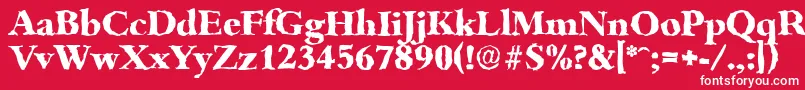 フォントBambergrandomXboldRegular – 赤い背景に白い文字
