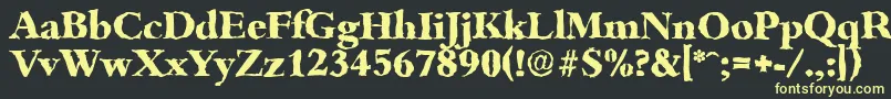 フォントBambergrandomXboldRegular – 黒い背景に黄色の文字