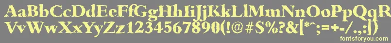 BambergrandomXboldRegular-fontti – keltaiset fontit harmaalla taustalla