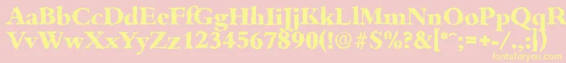 BambergrandomXboldRegular-fontti – keltaiset fontit vaaleanpunaisella taustalla