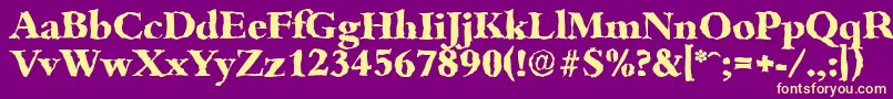 Шрифт BambergrandomXboldRegular – жёлтые шрифты на фиолетовом фоне