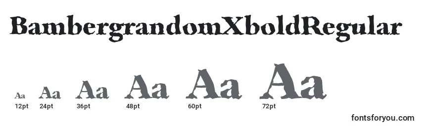 Размеры шрифта BambergrandomXboldRegular