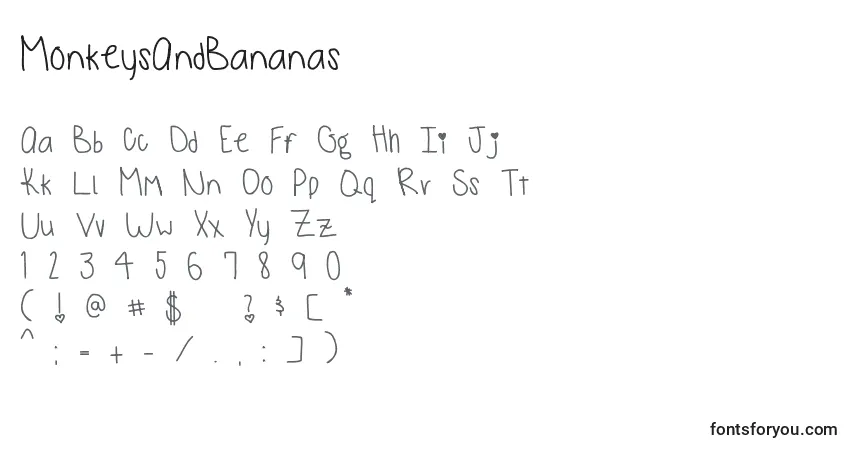 Schriftart MonkeysAndBananas (42713) – Alphabet, Zahlen, spezielle Symbole