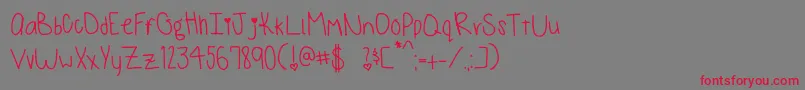 MonkeysAndBananas Font – Red Fonts on Gray Background