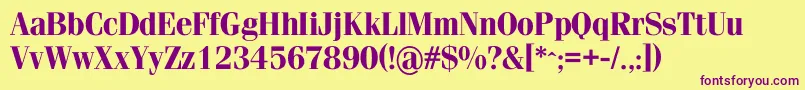 SimeizcBold Font – Purple Fonts on Yellow Background