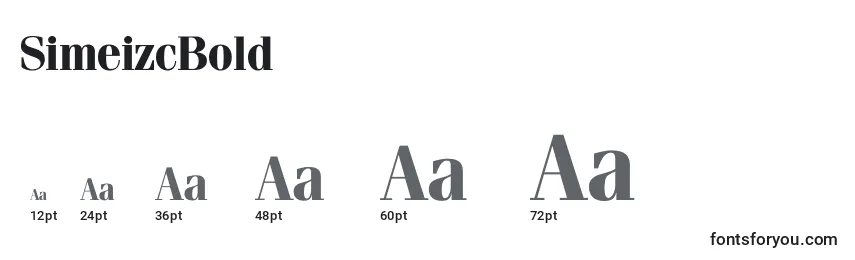 SimeizcBold Font Sizes