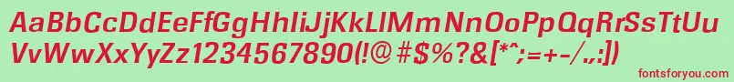 RochesterserialBolditalic Font – Red Fonts on Green Background