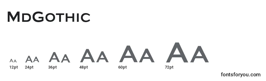MdGothic11 Font Sizes