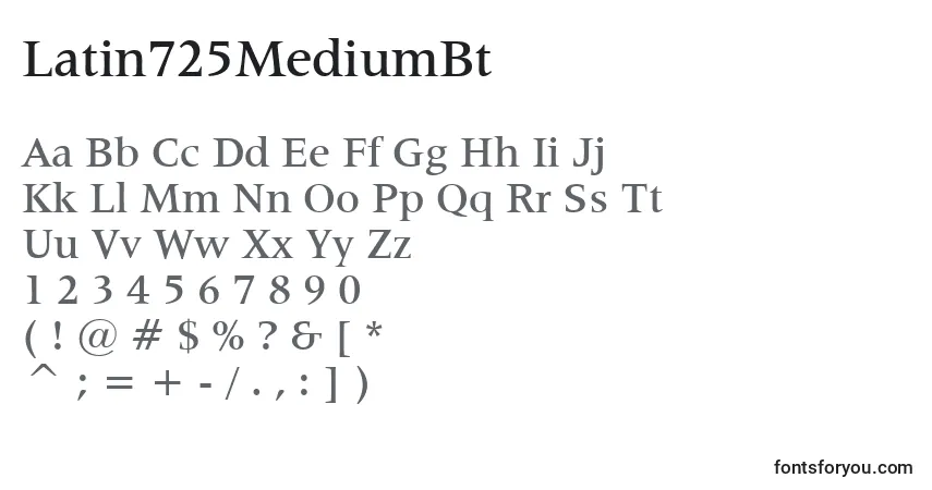 A fonte Latin725MediumBt – alfabeto, números, caracteres especiais