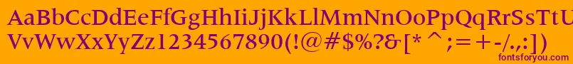 Latin725MediumBt Font – Purple Fonts on Orange Background