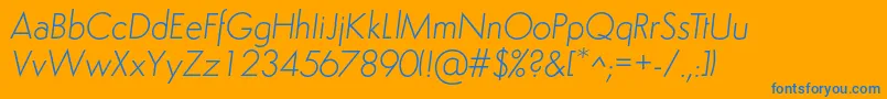 SemplicitaLightItalic Font – Blue Fonts on Orange Background