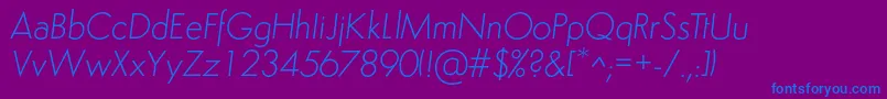 SemplicitaLightItalic Font – Blue Fonts on Purple Background