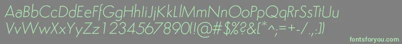 SemplicitaLightItalic Font – Green Fonts on Gray Background