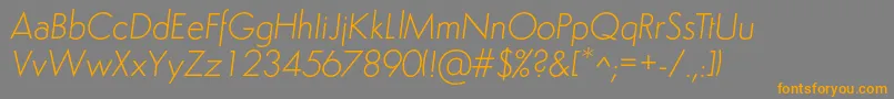 SemplicitaLightItalic Font – Orange Fonts on Gray Background