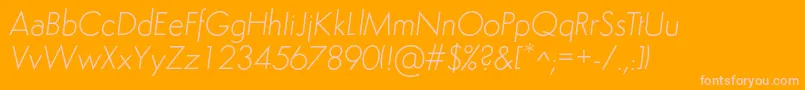 SemplicitaLightItalic Font – Pink Fonts on Orange Background
