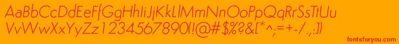 フォントSemplicitaLightItalic – オレンジの背景に赤い文字