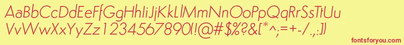 SemplicitaLightItalic Font – Red Fonts on Yellow Background