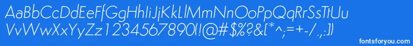 SemplicitaLightItalic Font – White Fonts on Blue Background