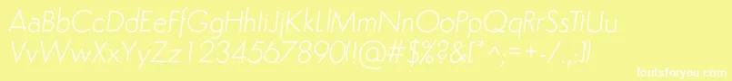 SemplicitaLightItalic Font – White Fonts on Yellow Background