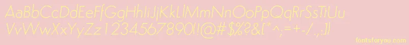 SemplicitaLightItalic Font – Yellow Fonts on Pink Background