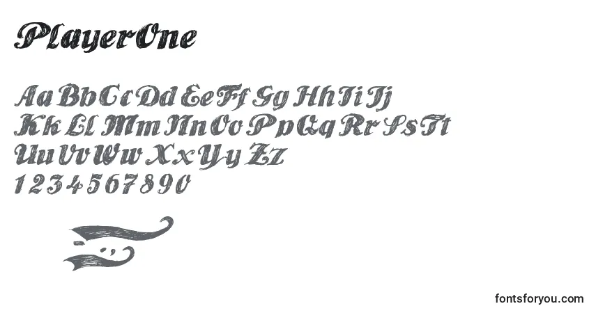 PlayerOne Font – alphabet, numbers, special characters