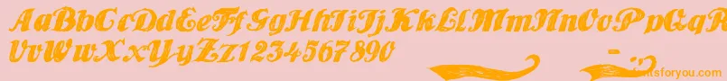 PlayerOne Font – Orange Fonts on Pink Background