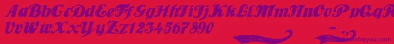 PlayerOne Font – Purple Fonts on Red Background