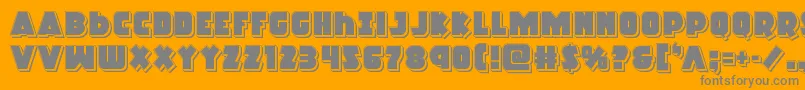 Racketsquadpunch-Schriftart – Graue Schriften auf orangefarbenem Hintergrund