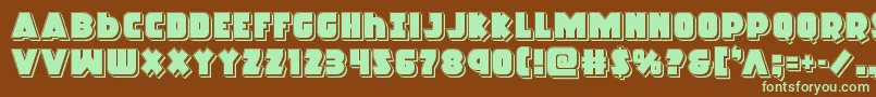 Racketsquadpunch Font – Green Fonts on Brown Background