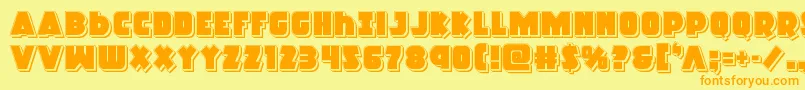 Racketsquadpunch Font – Orange Fonts on Yellow Background
