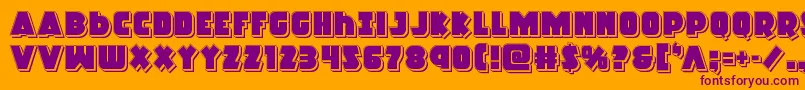 Racketsquadpunch Font – Purple Fonts on Orange Background