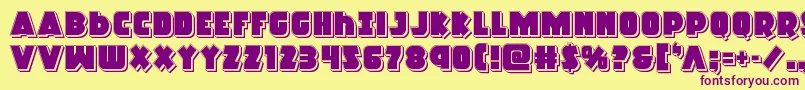 Racketsquadpunch Font – Purple Fonts on Yellow Background